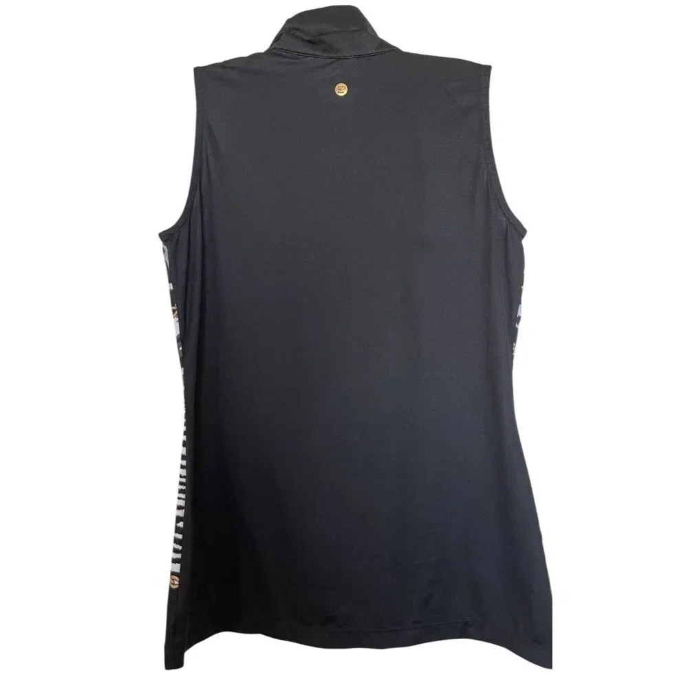 EP Golf Tank Top 1/4 Zip Womens Size XS Black Camo Leopard Zebra - Picture 3 of 6